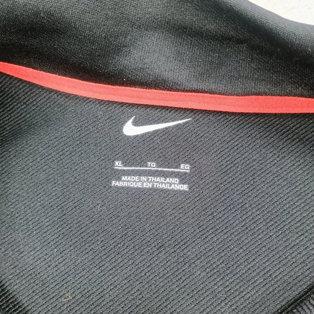 Nike Mens 1/4 Zip Pullover Black/Grey XL Golf Logo Quarter Zip